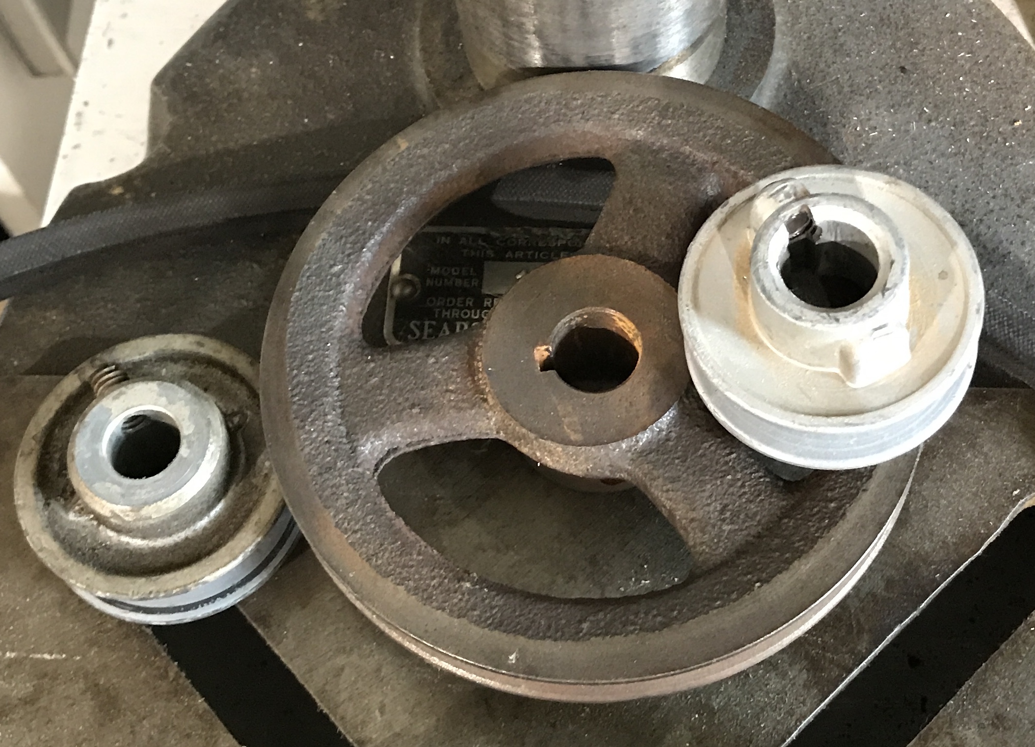 Three replacement pulleys